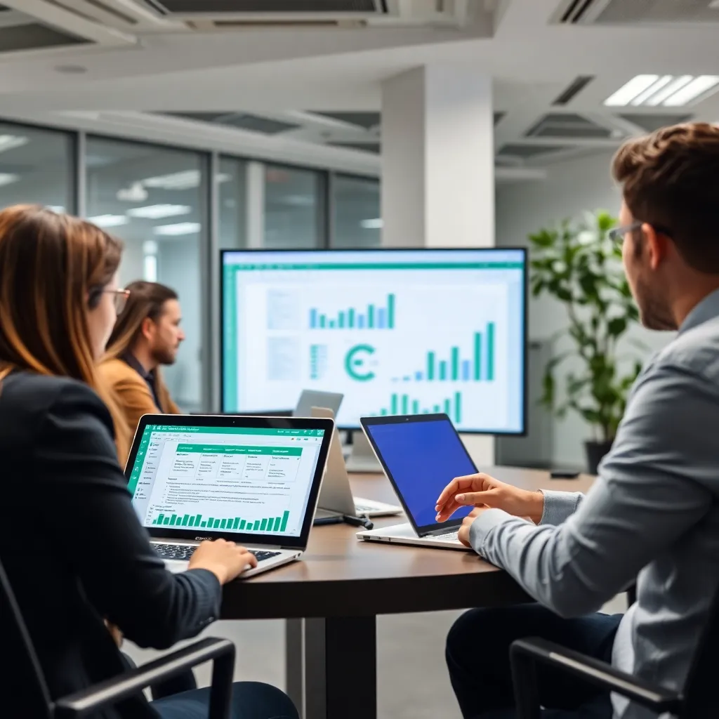 Skupinové školenie zamestnancov pracujúcich s Excelom